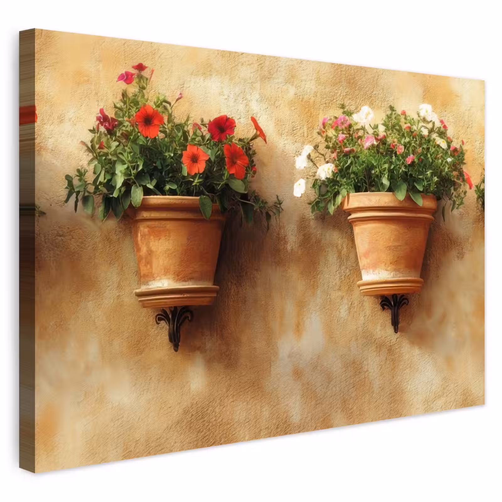 Buiten canvas - Bloempotten - Muur - Vintage — 1