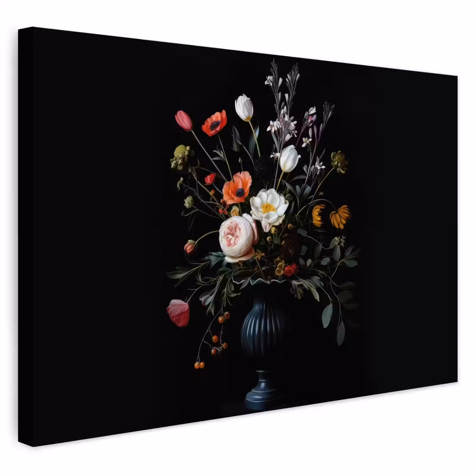 Buiten canvas - Bloemstuk - Vaas - Zwart — 1