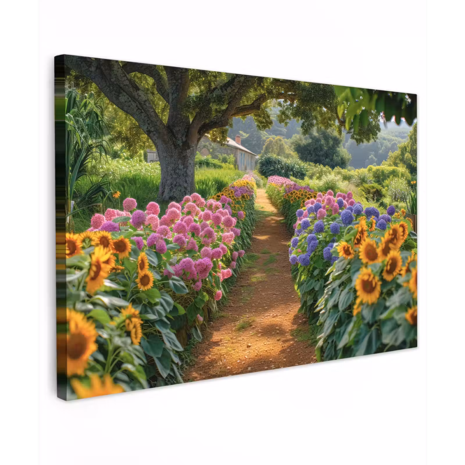 Buiten canvas - Kleurrijk Tuinpad — 1