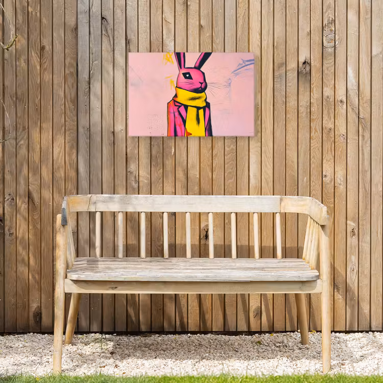 Buiten canvas - Abstract - Konijn - Sjaal - Geel — 3