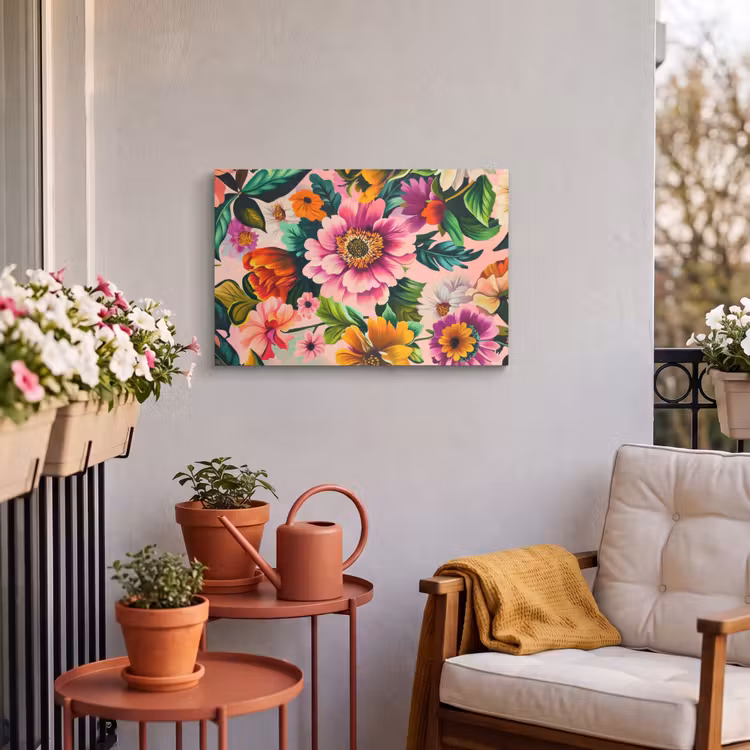 Buiten canvas - Bloemen - Kleurrijk - Roze — 3