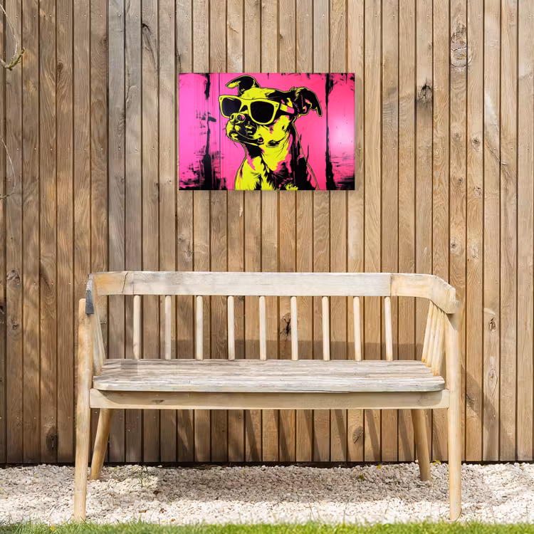Buiten canvas - Hond - Zonnebril - Roze - Art — 3