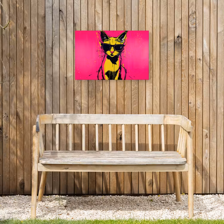 Buiten canvas - Kat - Art - Zonnebril - Roze — 3