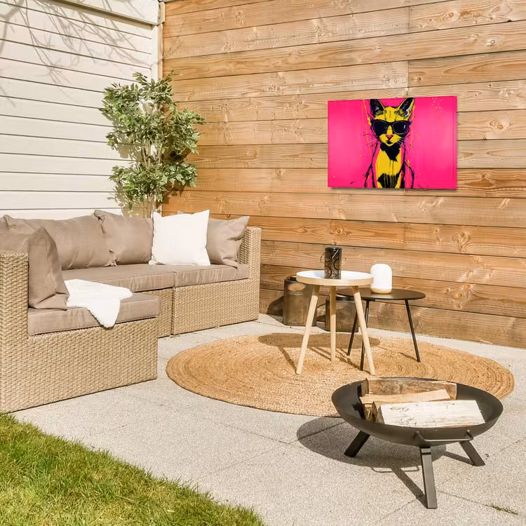 Buiten canvas - Kat - Art - Zonnebril - Roze — 5