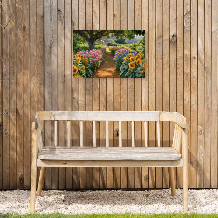Buiten canvas - Kleurrijk Tuinpad — 3