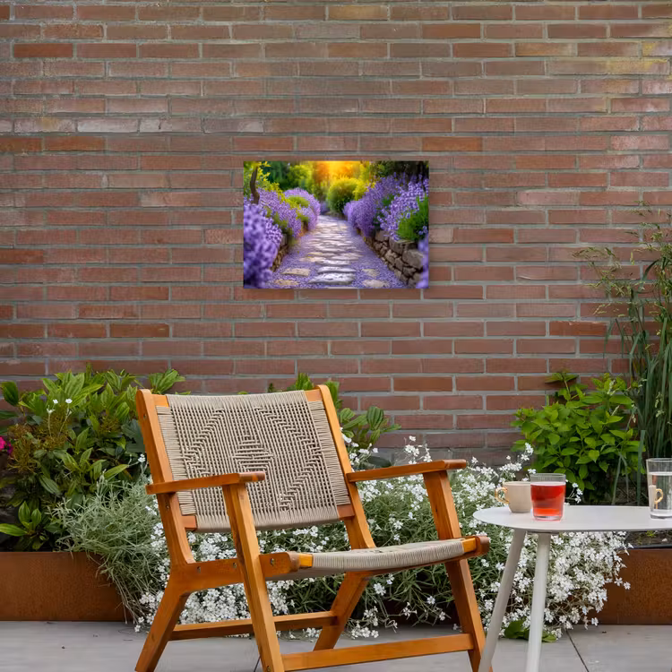 Buiten canvas - Lavendelpad bij zonsondergang — 2