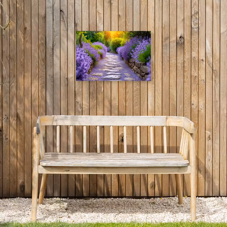 Buiten canvas - Lavendelpad bij zonsondergang — 3