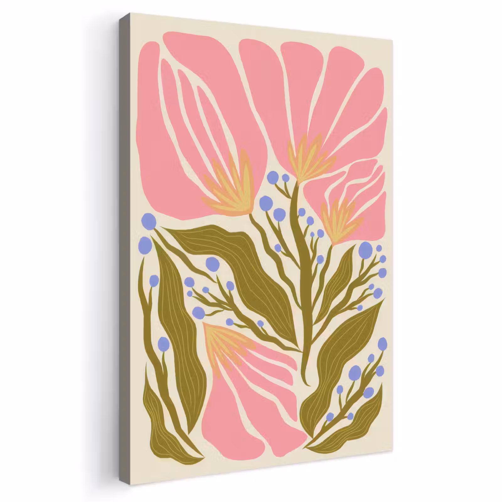 Buiten canvas - Bloemen - Bladeren - Abstract - Roze — 1