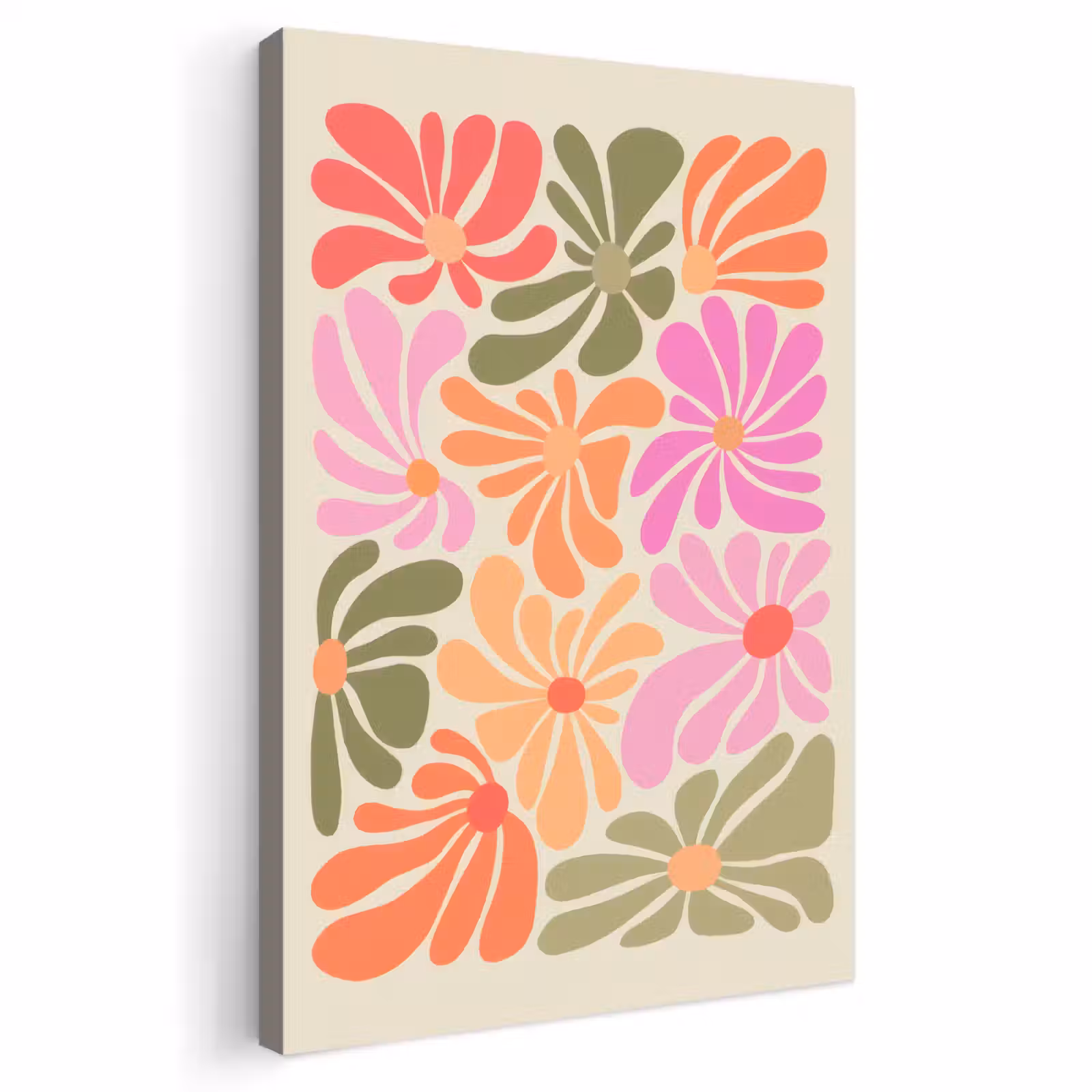 Buiten canvas - Bloemvormen - Retro - Kleurrijk — 1