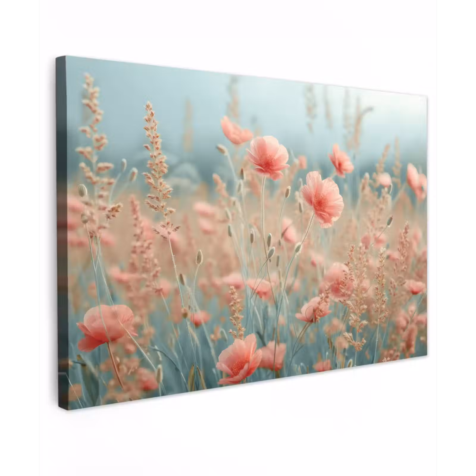 Buiten canvas - Dromerig veld van klaprozen — 1