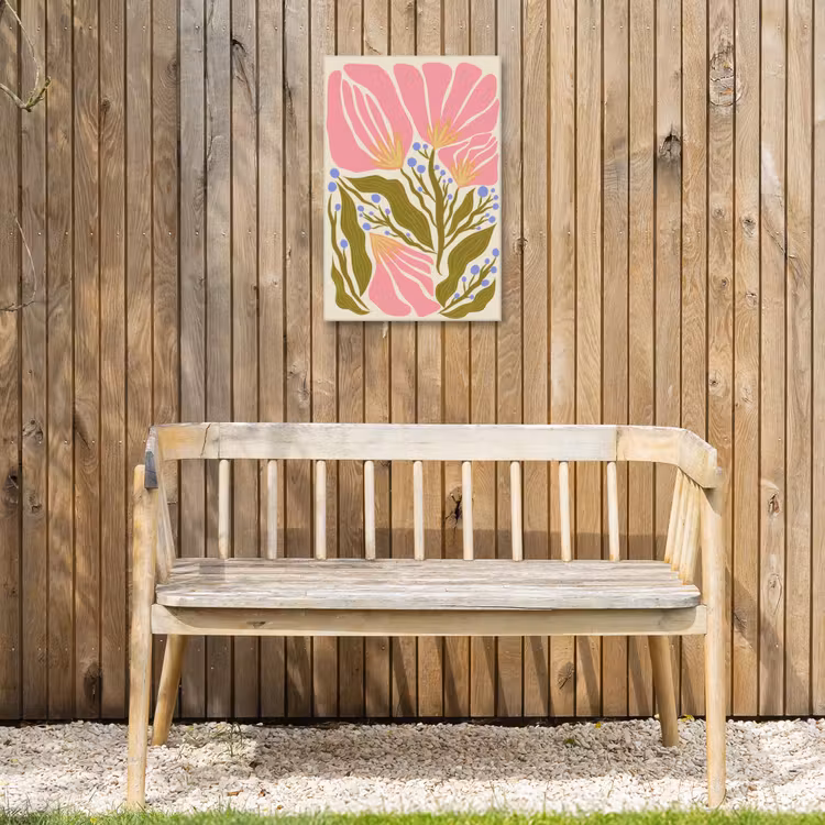 Buiten canvas - Bloemen - Bladeren - Abstract - Roze — 3