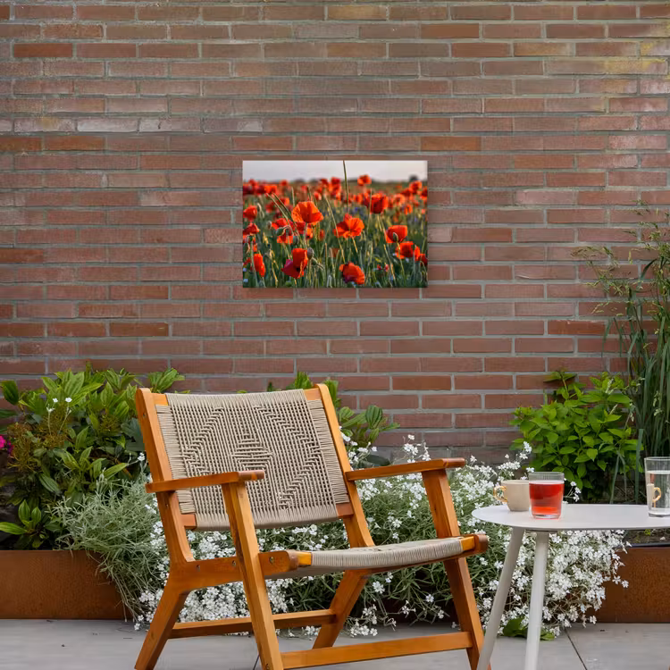 Buiten canvas - Bloemen - Klaprozen - Natuur - Rood — 2