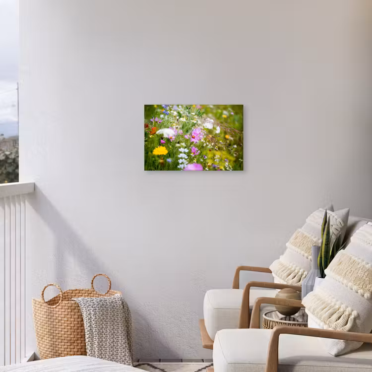 Buiten canvas - Bloemen - Natuur - Groen - Gras - Paars - Wit — 4