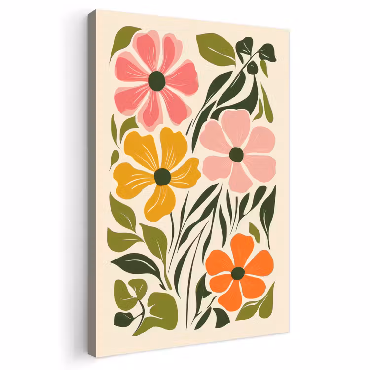 Buiten canvas - Bloemen - Speels - Kleurrijk — 1