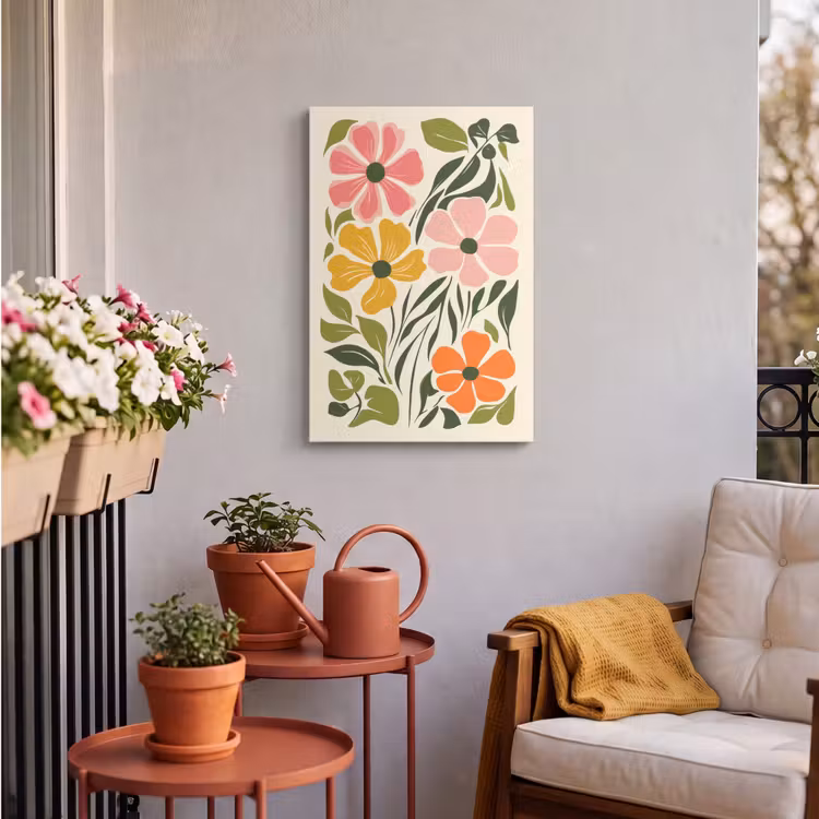 Buiten canvas - Bloemen - Speels - Kleurrijk — 4