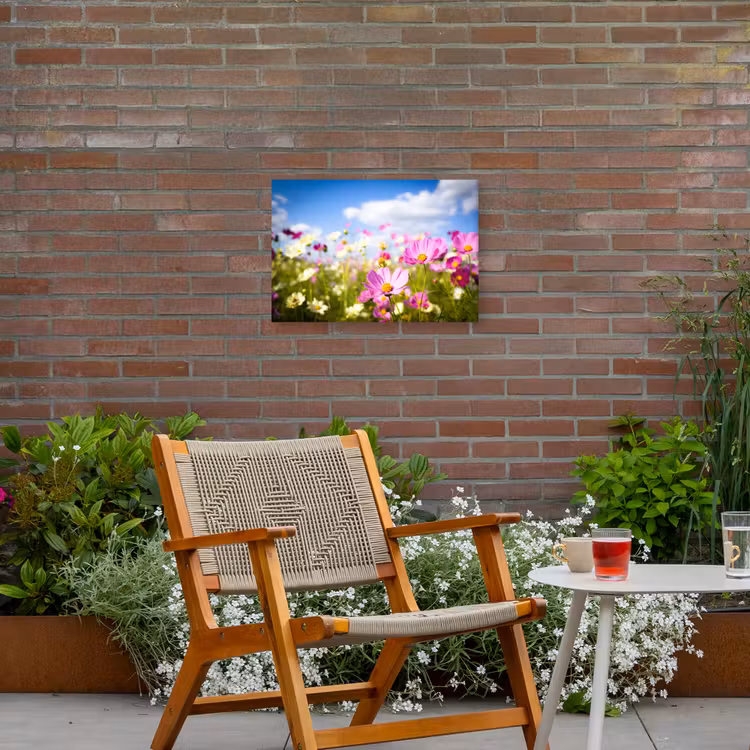 Buiten canvas - Bloemen - Wei - Paars - Gras - Wit - Wolken - Blauw — 2