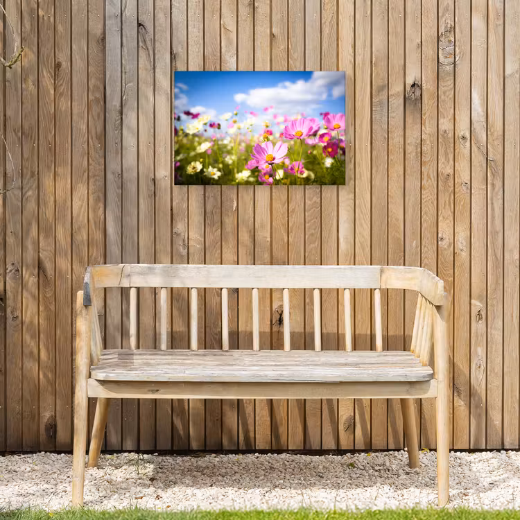 Buiten canvas - Bloemen - Wei - Paars - Gras - Wit - Wolken - Blauw — 3