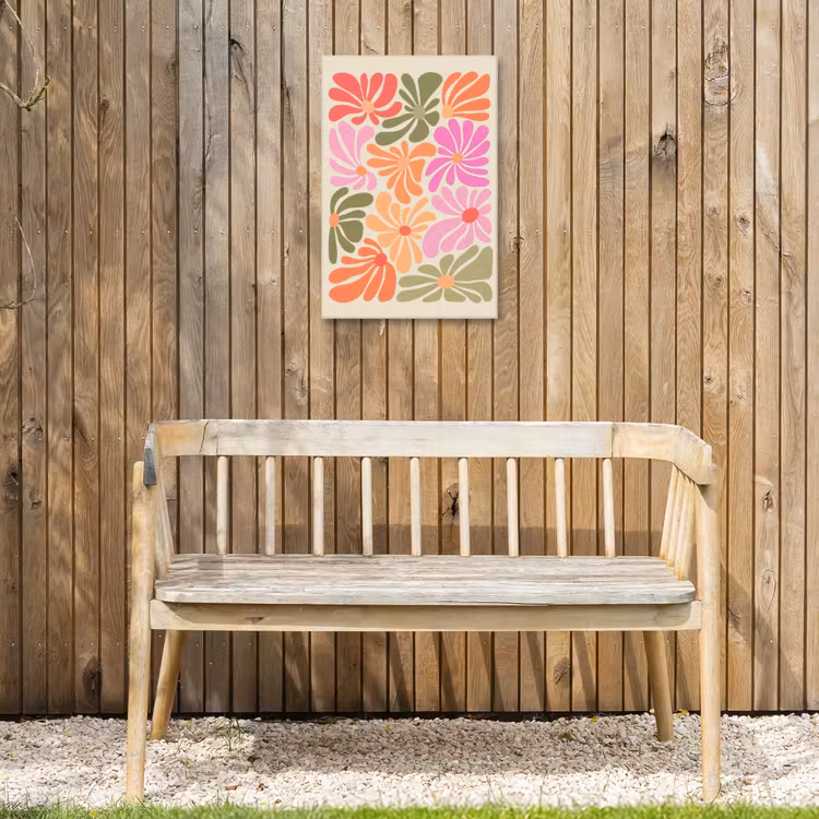 Buiten canvas - Bloemvormen - Retro - Kleurrijk — 3