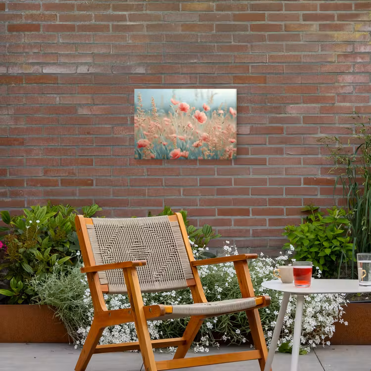 Buiten canvas - Dromerig veld van klaprozen — 2