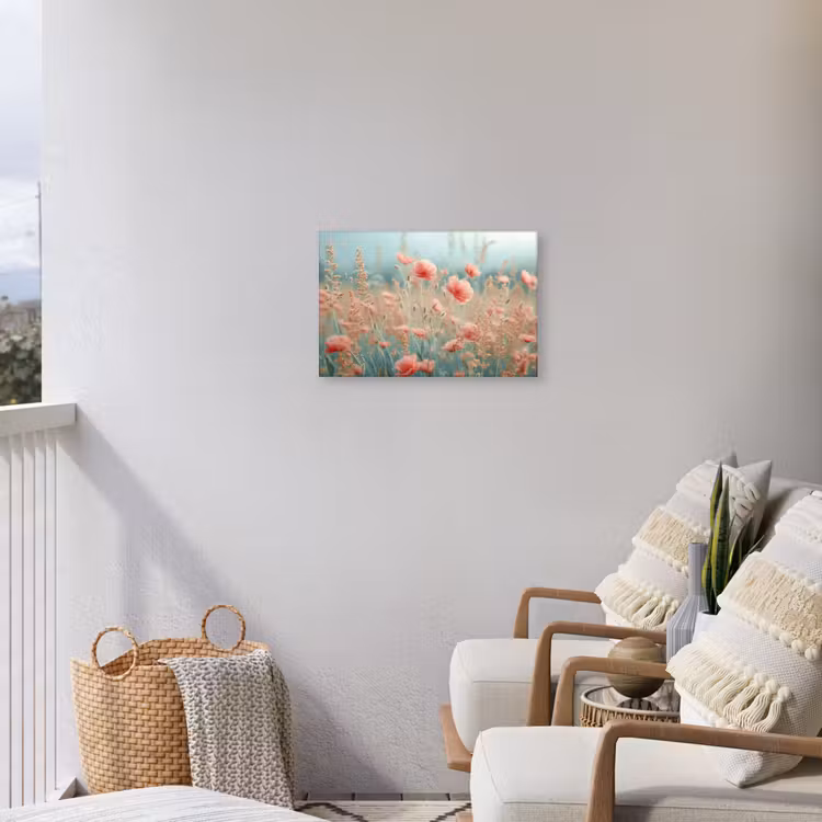 Buiten canvas - Dromerig veld van klaprozen — 4