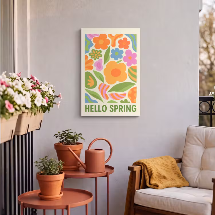 Buiten canvas - Illustratie - Bloemen - Quote - Kleurrijk — 3