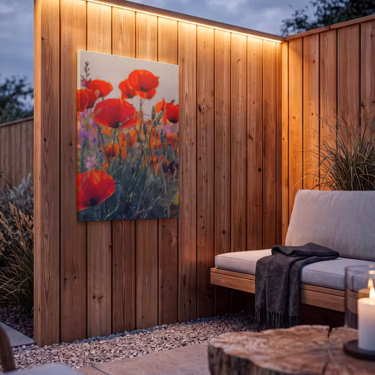Buiten canvas - Klaproos - Bloemen - Rood - Paars - Weide — 4