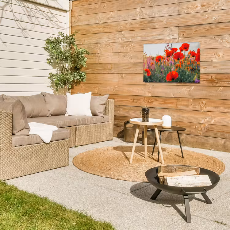 Buiten canvas - Klaproos - Bloemen - Rood - Paars - Weide — 5