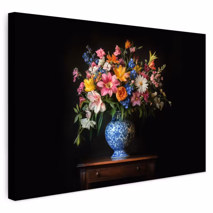Buiten canvas - Kleur - Vaas - Bloemen - Boeket — 1