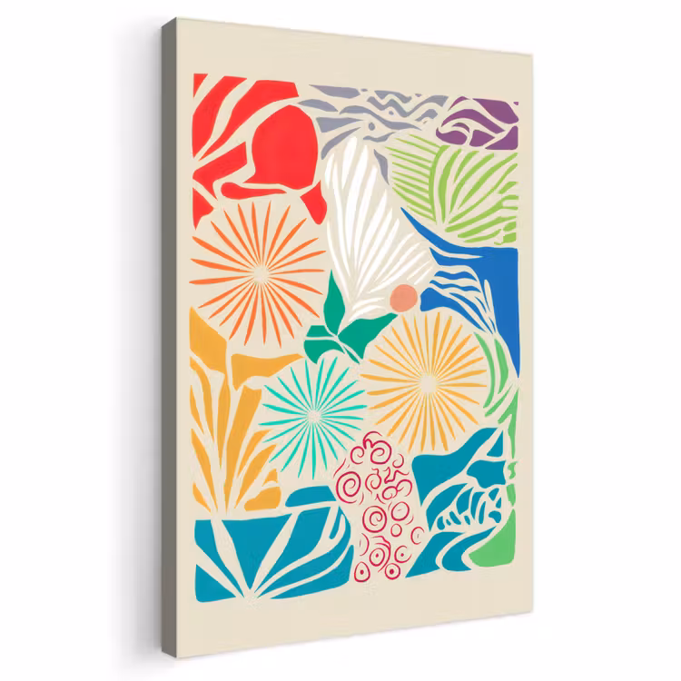 Buiten canvas - Kleurrijk - Abstract - Bloemen - Patronen — 1