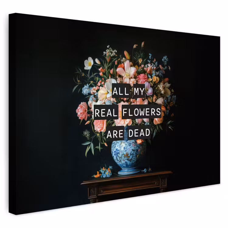 Buiten canvas - Bloemen - Art - Pastel - Quotes — 1