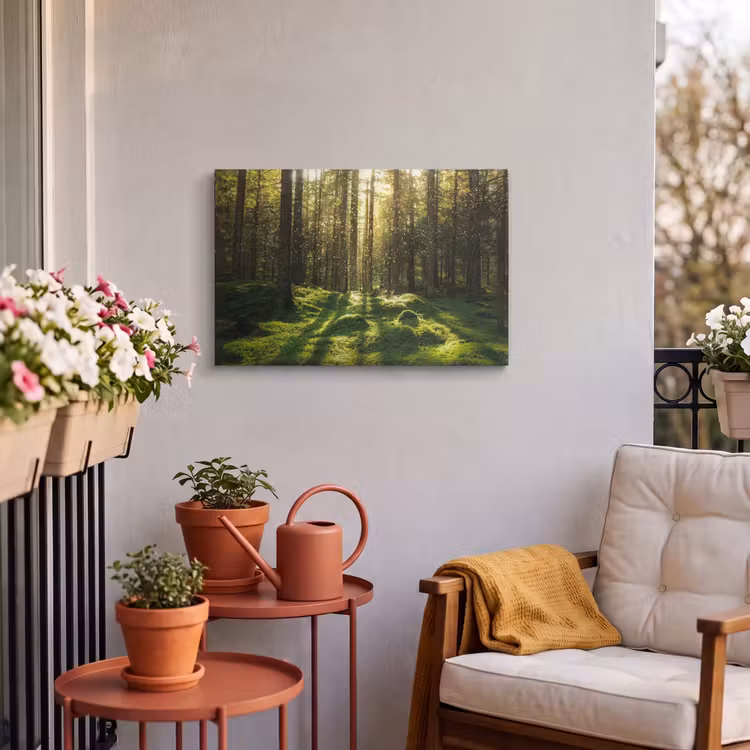 Buiten canvas - Bomen - Bos - Mos - Planten - Zon - Natuur — 3