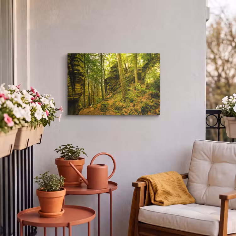 Buiten canvas - Bomen - Steen - Bos - Natuur - Planten — 4