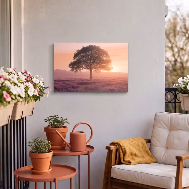 Buiten canvas - Boom - Heide - Zonsopgang — 3