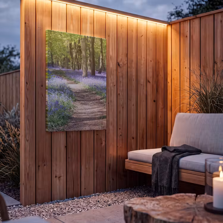 Buiten canvas - Bos - Pad - Bloemen - Paars - Groen - Natuur — 4