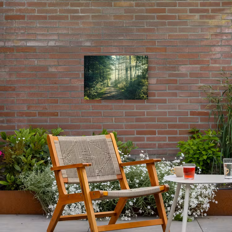 Buiten canvas - Bosweg in ochtendlicht — 2