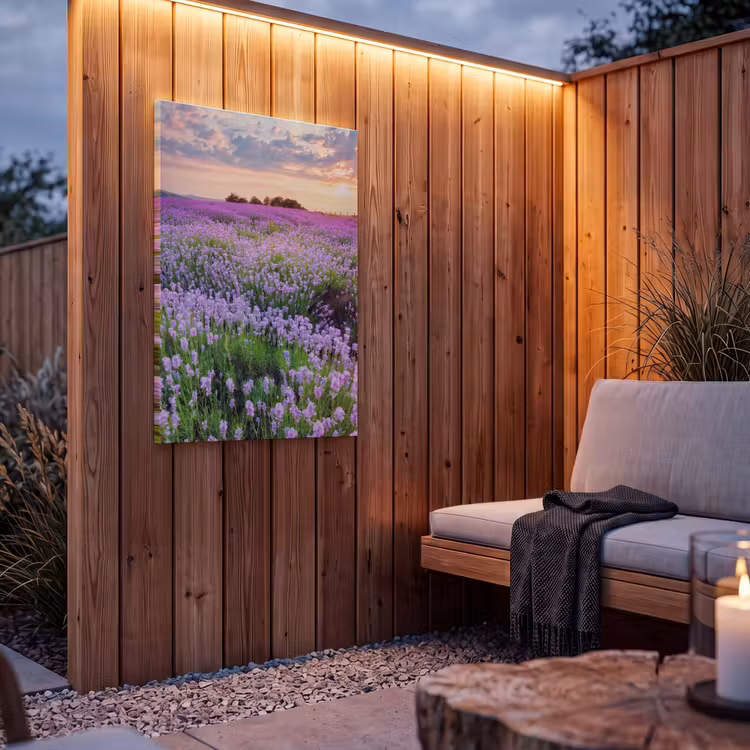 Buiten canvas - Lavendel - Bloemen - Zonsondergang - Paars - Weide — 4