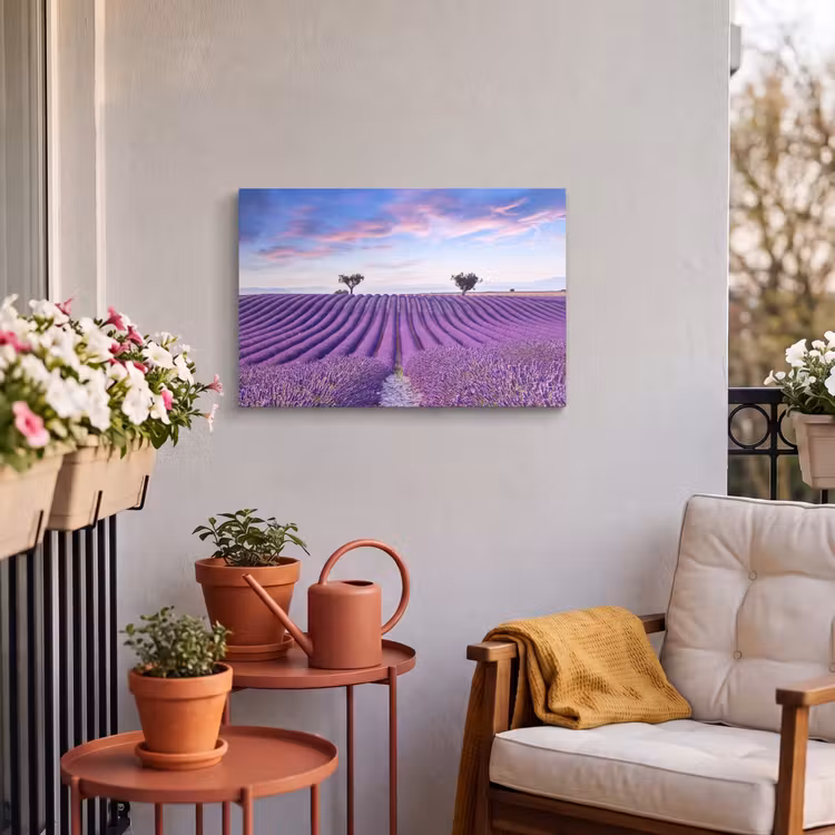 Buiten canvas - Lavendel - Natuur - Paars - Bomen - Bloemen — 3