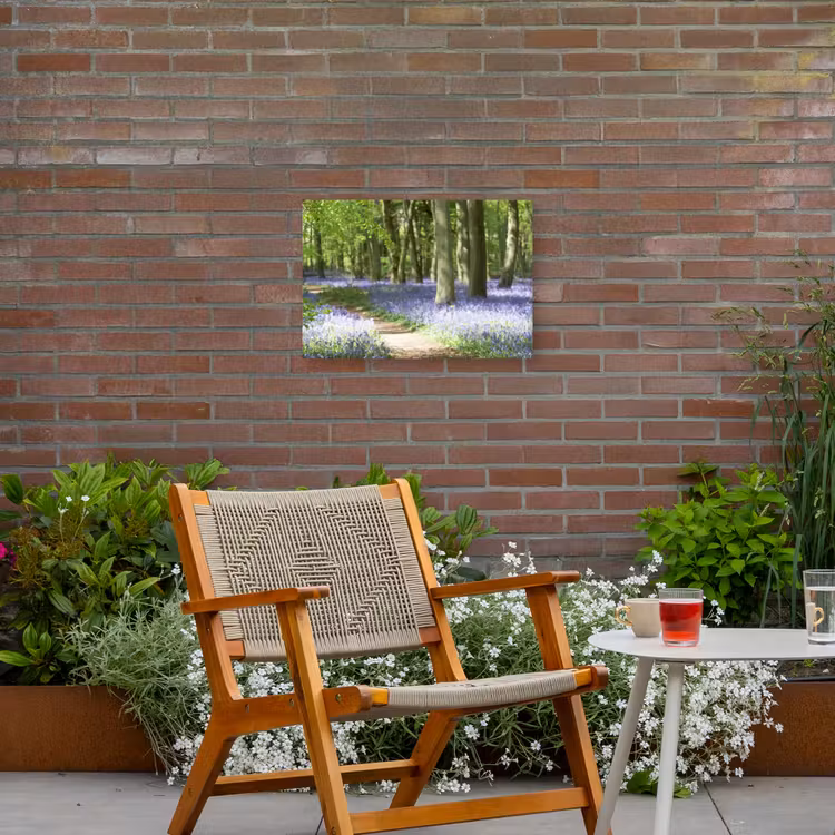 Buiten canvas - Lente bos met blauwe bloemen — 2
