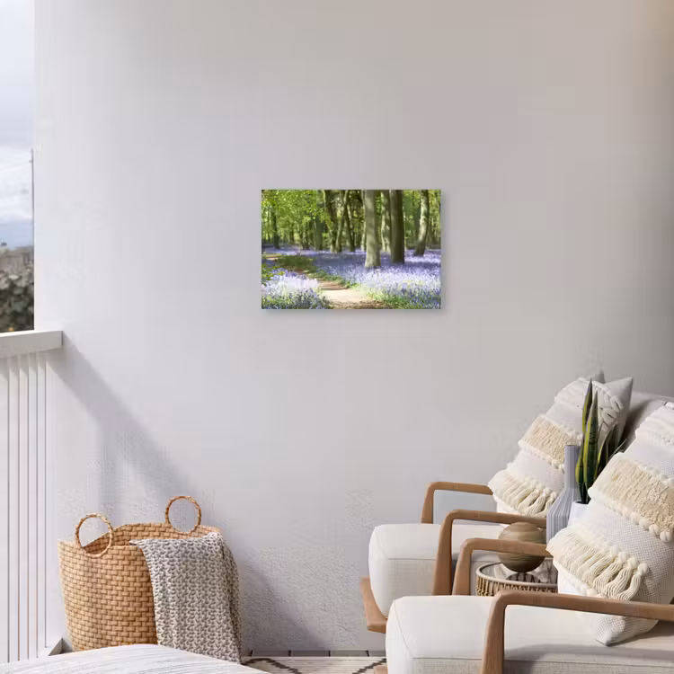 Buiten canvas - Lente bos met blauwe bloemen — 4