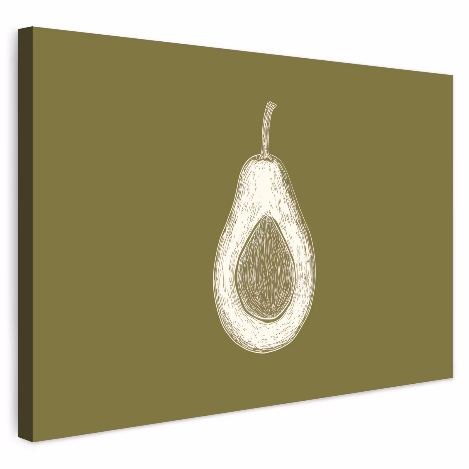 Buiten canvas - Avocado - Minimalistisch - Illustratie - Groen — 1