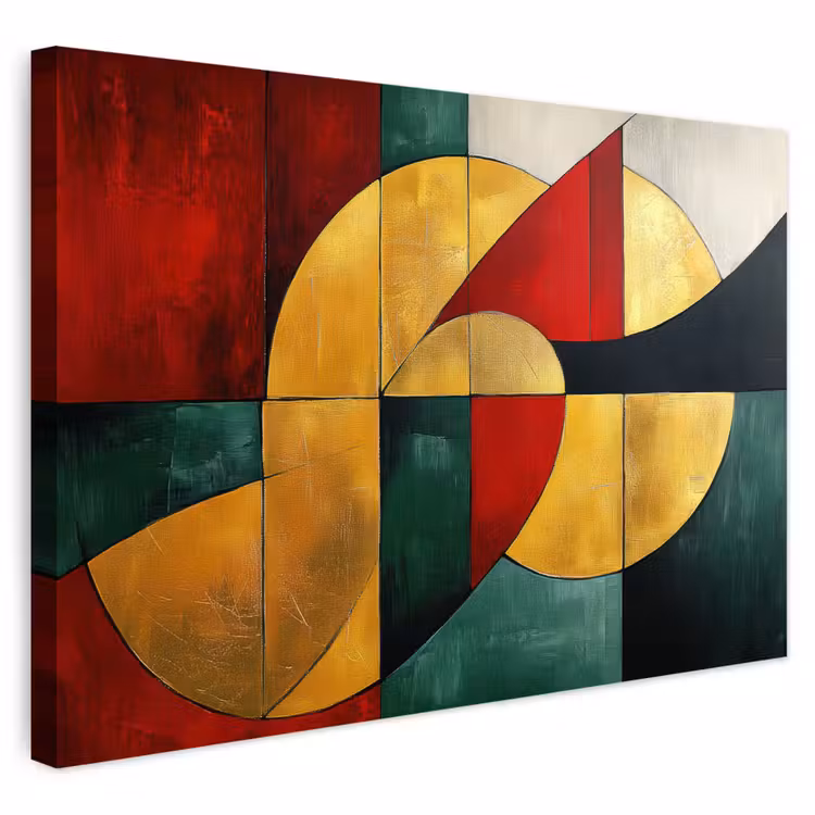 Buiten canvas - Abstract - Kerst - Goud - Rood - Groen — 1