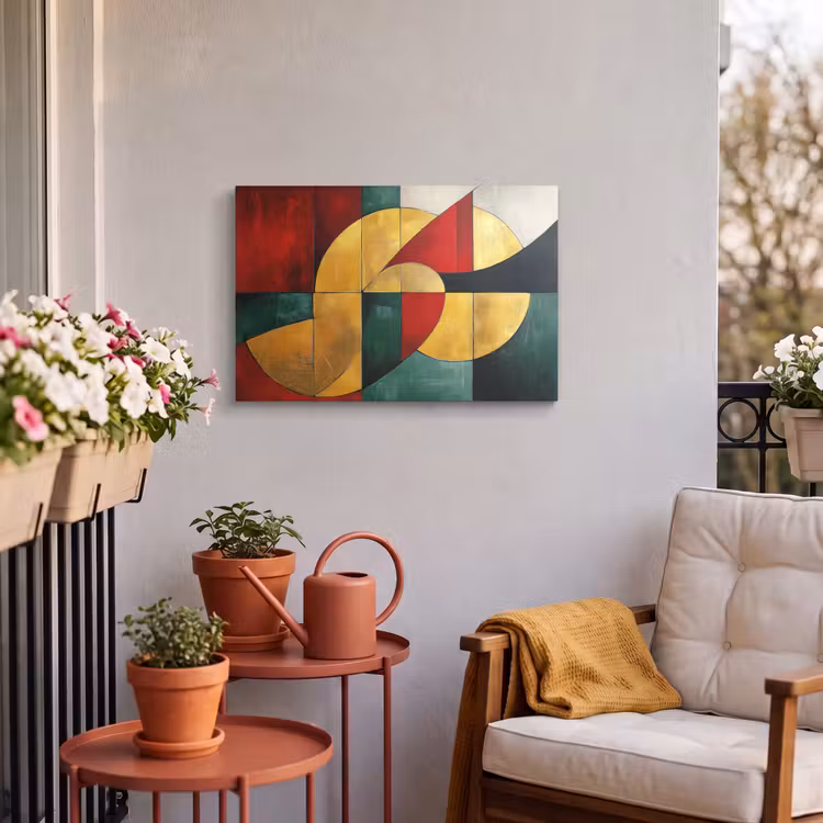 Buiten canvas - Abstract - Kerst - Goud - Rood - Groen — 4