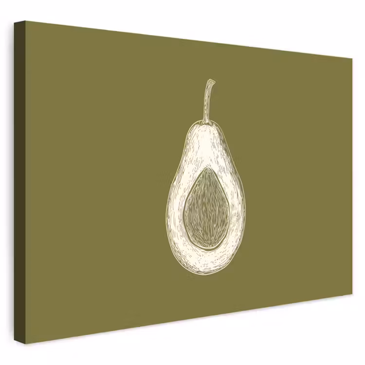 Buiten canvas - Avocado - Minimalistisch - Illustratie - Groen — 1