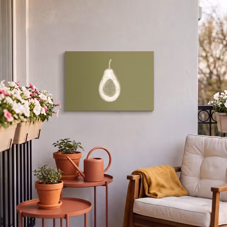 Buiten canvas - Avocado - Minimalistisch - Illustratie - Groen — 4