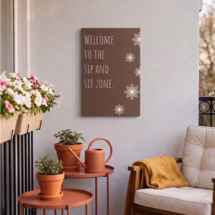 Buiten canvas - Bruin - Quote - Bloemen - Zomer — 4