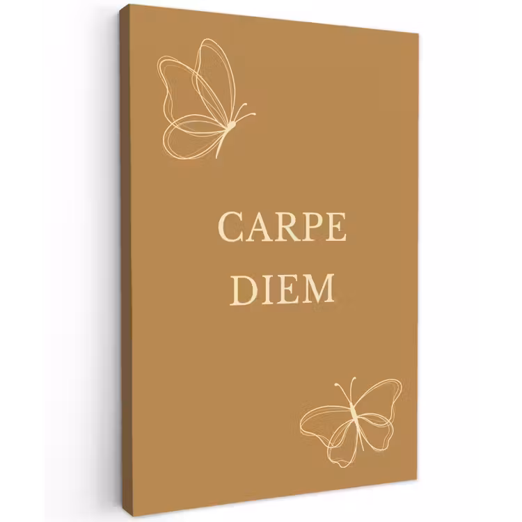 Buiten canvas - Carpe Diem met Vlinder — 1