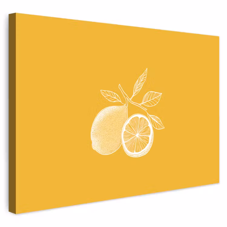 Buiten canvas - Citroenen - Illustratie - Minimalistisch - Geel — 1
