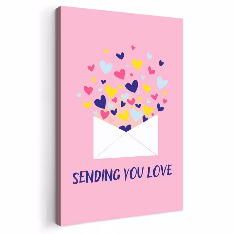Buiten canvas - Envelop - Love - Hartjes - Valentijn — 1