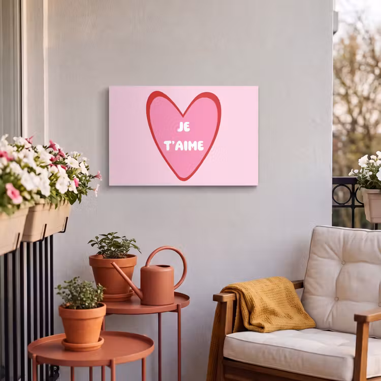 Buiten canvas - Hart - Frans - Valentijn - Roze — 4