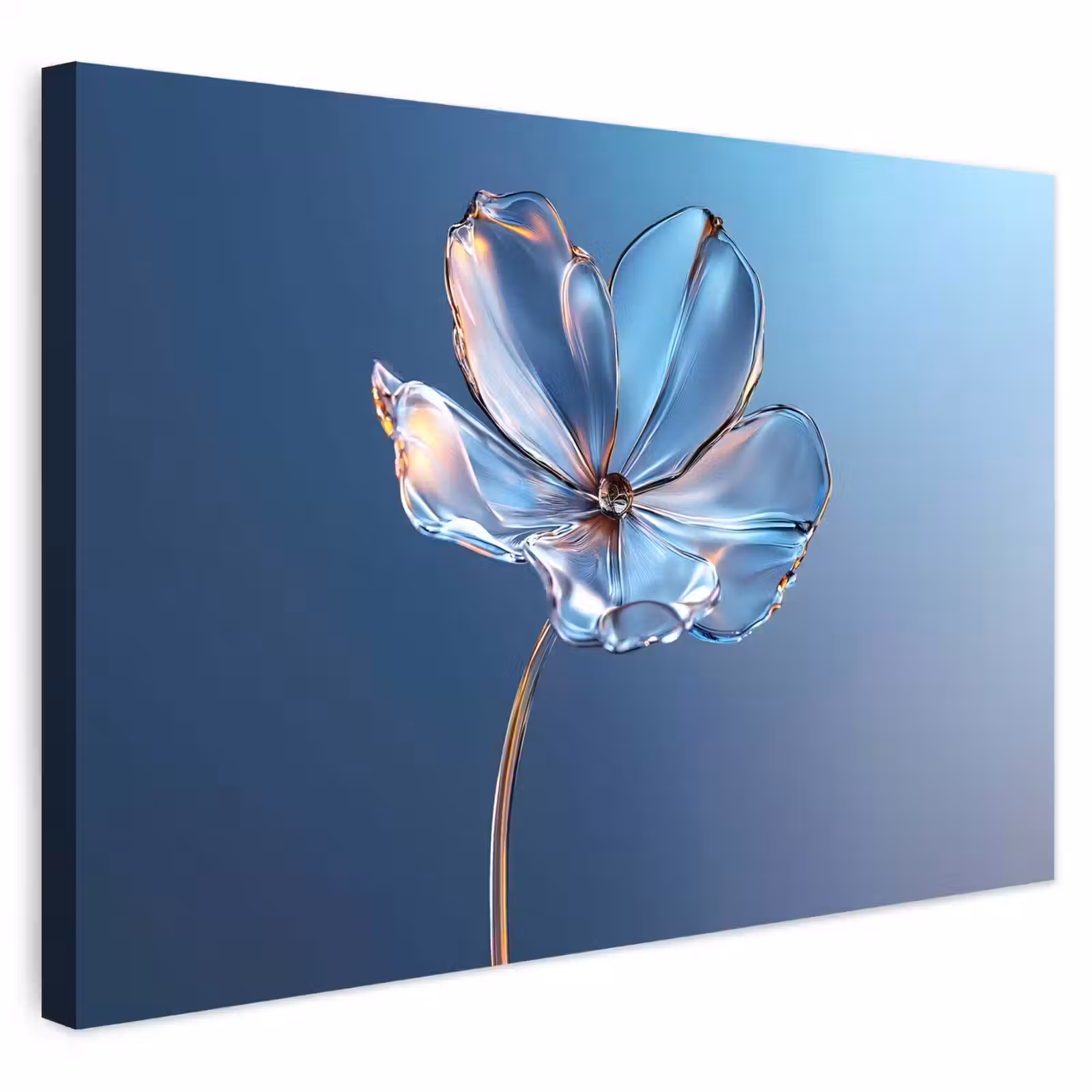 Buiten canvas - Blauw - Bloem - Glazen - Sierlijk — 1
